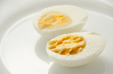 Eggs. Fresh chicken eggs on a plate.