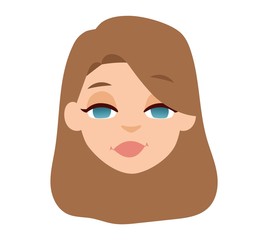 Smiling woman vector illustration.