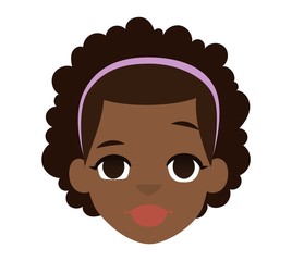 Afro american girl vector illustration.