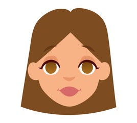 Smiling woman vector illustration.