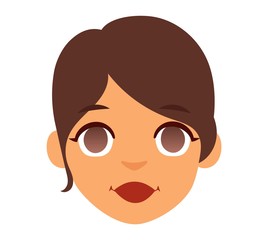Smiling woman vector illustration.