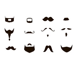 Vector mustache silhouette isolated