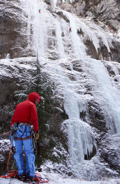 ice climbing in the Alps
