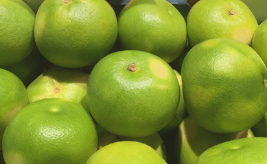 Pomelo. Green pomelo. Pomelo harvest. 