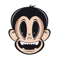smiling monkey face clipart © shockfactor