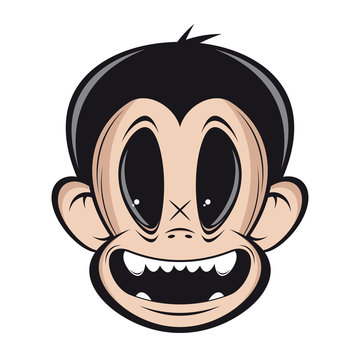 smiling monkey face clipart