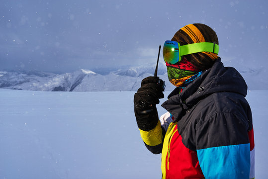  man in a ski mask says on  radio