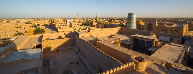 View of the old town of Khiva, in Uzbekistan.