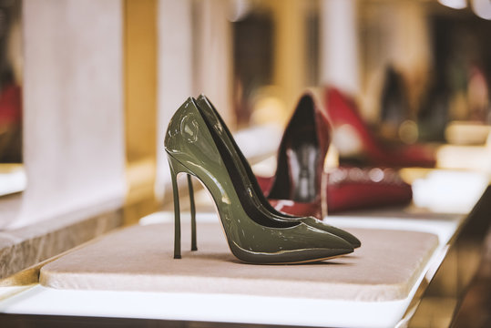Women shoes in a luxury store
