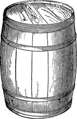 Vintage illustration wooden barrel - 127503209