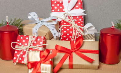 pile of christmas gifts
