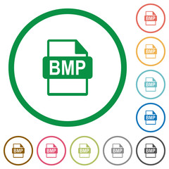 BMP file format flat icons with outlines