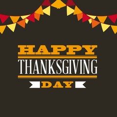 happy thanksgiving card with decorative pennats. colorful design. vector illustration