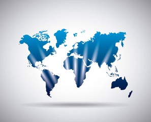 blue world map over white background. vector illustration