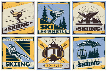 Nordic Skiing Posters Set