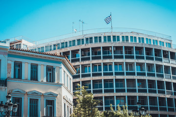 Old and modern office buildings at athen - greece