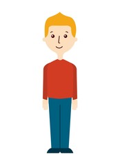 cartoon man with casual clothes over white background. vector illlustration