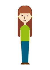 cartoon woman with casual clothes over white background. vector illlustration