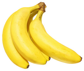 Ripe bananas isolated on white 