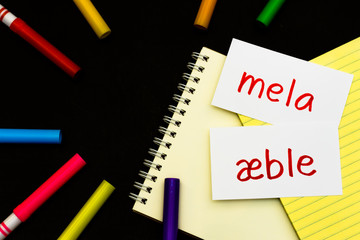 Danish and Italian; Learning New Language with Handwritten Flash