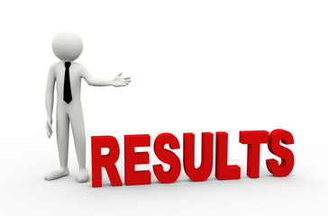 3d businessman with word results