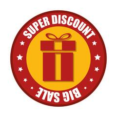 super discount big sale red gift sticker star vector illustration eps 10