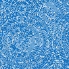 Traditional seamless vintage dark fan shaped ornate elements wit