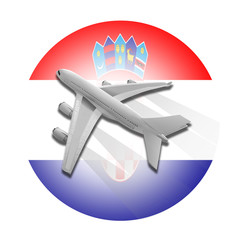 Plane and Croatia flag.