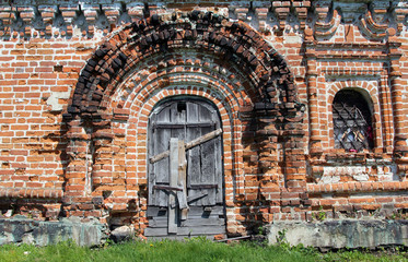 Entrance of abandoned orthodox church