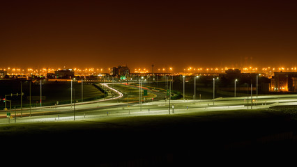 road at night in Abu Dhabi, United Arab Emirates