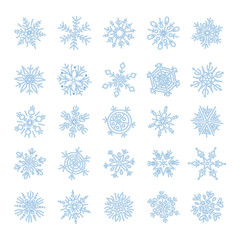 Set of different  snowflakes