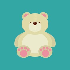 cute bear icon over blue background. colorful design. vector illustration