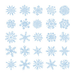 Fototapeta na wymiar Set of different snowflakes