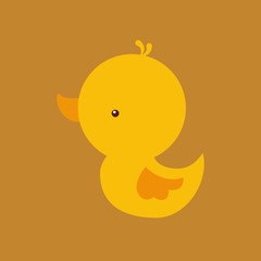 cute duck icon over white background. colorful design. vector illustraiton