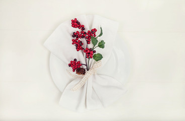 Table napkin with christmas decoration