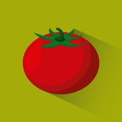 red tomato vegetable food icon over green background. vector illustraiton