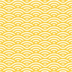 Yellow and white waves seamless pattern.