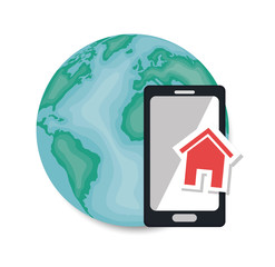 global smartphone web page communication vector illustration eps 10