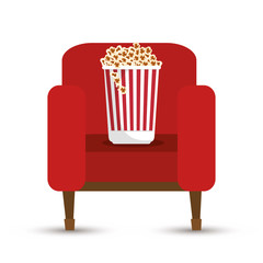 pop corn bucket white background vector illustration eps 10