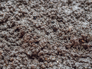Closeup of abstract blurry soil background