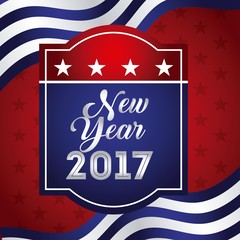 Happy new year card with usa concept. colorful design. vector illustration