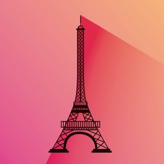 eiffel tower icon over pink background. colorful design. vector illustration