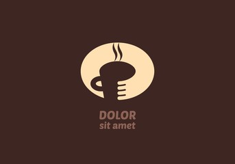 Vector coffee and tea shop logo idea.