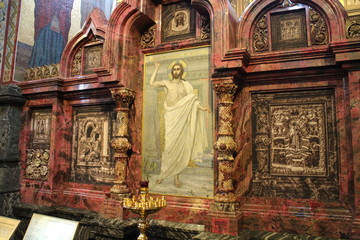 Interior of Church of the Savior on Blood in Saint Petersburg, Russia
