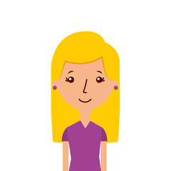 cartoon woman person smiling over white background. vector illustration