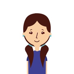 cartoon woman person smiling over white background. vector illustration