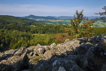 Blockschutthalde am Schafstein, Biosphärenreservat Rhön, Hessen, Deutschland