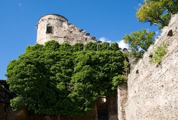 Fototapeta na wymiar Ruins of castle Chojnik in the Giant Mountains, Poland