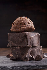 Chocolate ice cream and chocolates.