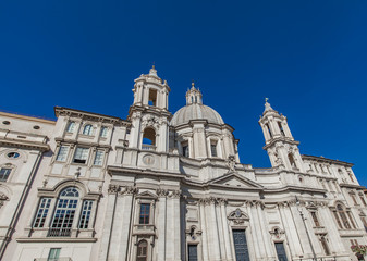 Fototapeta na wymiar Sant'Agnese in Agone church at Piazza Navona in Rome